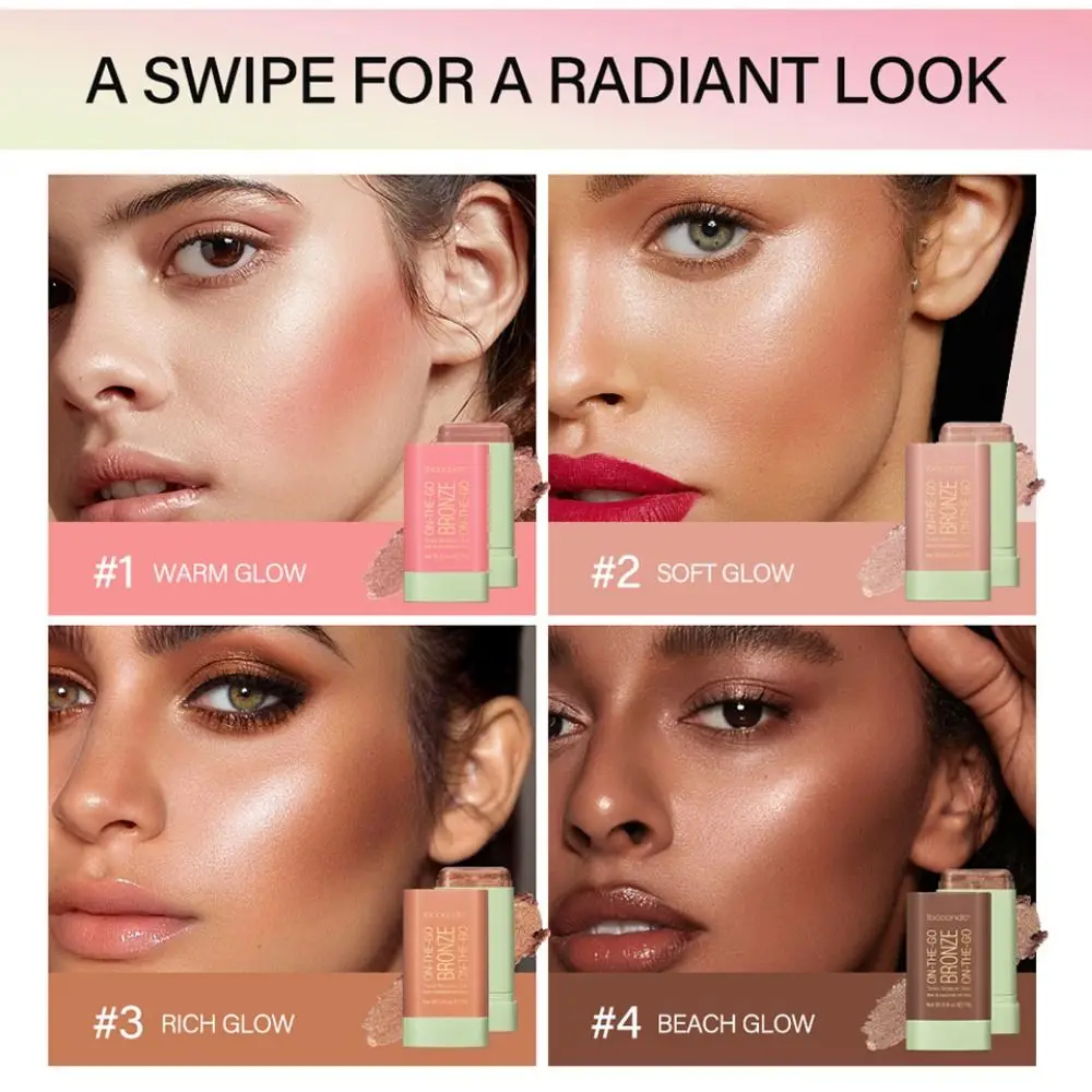 Gezicht Verhelderende Hoogglans Stick Blush Gezicht Bronzer Grooming Stick Set Langdurige Waterdichte Hoogtepunt Poeder Pak Dansen