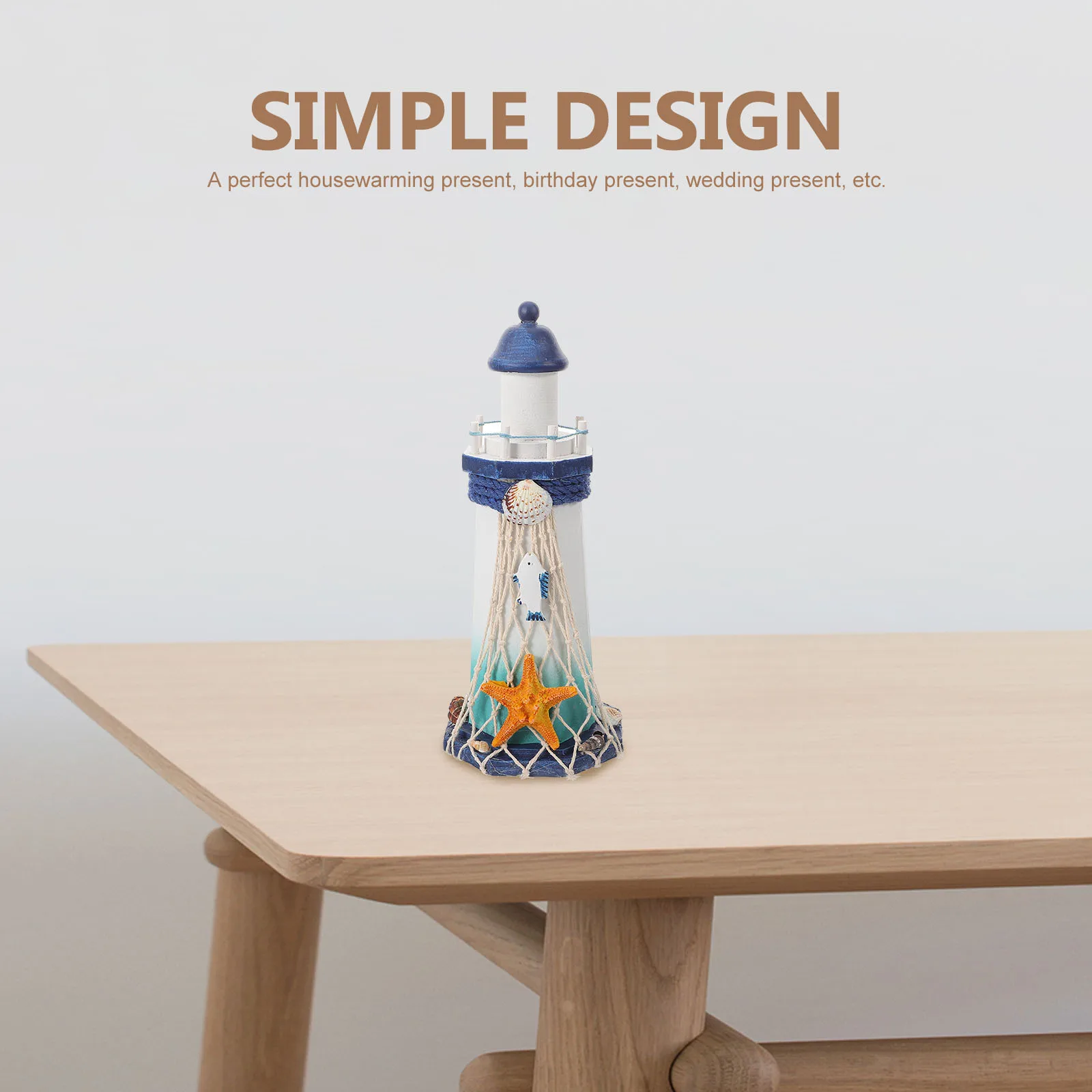 

Lighthouse Decoration Handcrafted Wooden Desktop Adornment for Study Room Bedroom Balcony Beach Themed Interior Design