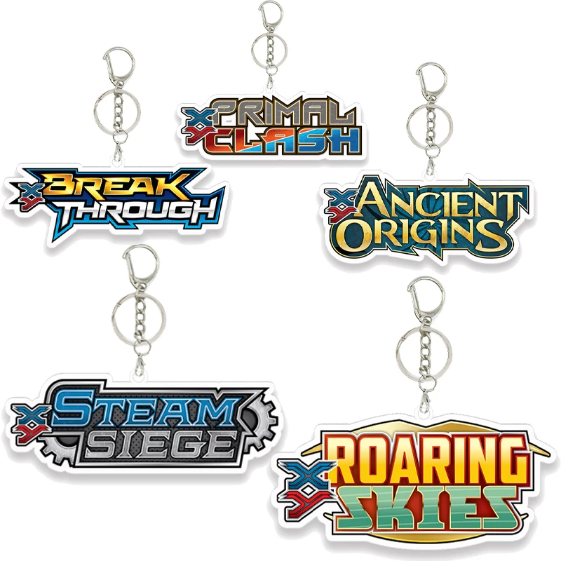 

Anime Pocket Monster XY Logo Acrylic Game Collection Keychain Charm Kawaii Cartoon Ptcg Live Hanging Ornaments Key Ring Decor