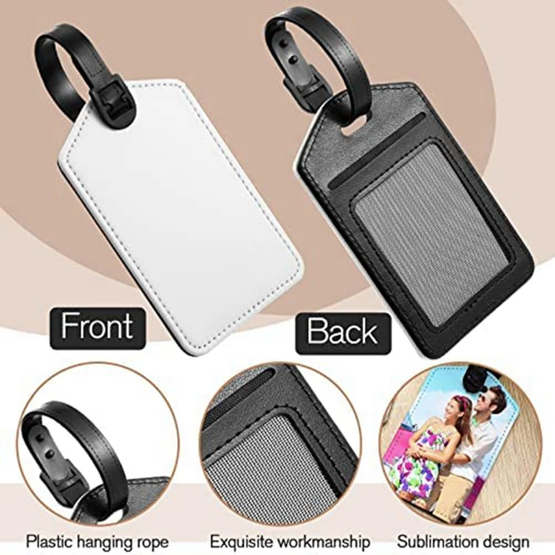 Sublimation Luggage Tags For DIY Travel Suitcase Sports Bags Label Tag Holder Gift Craft, Rectangle