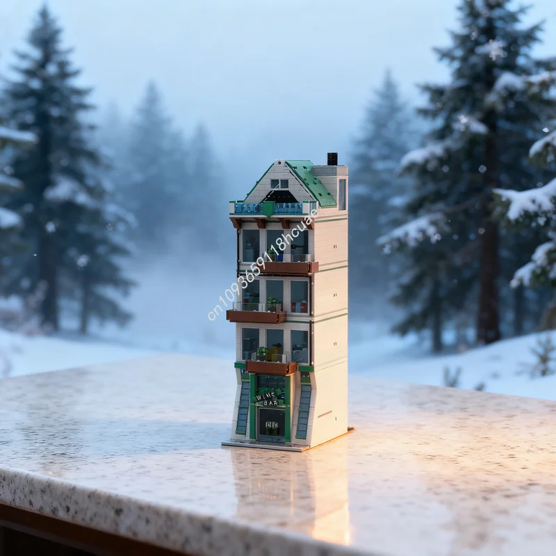 

2291pcs MOC Modular Streetscape Wine Shop Apartment Model Toys Building Blocks Construction Christmas Gift Idea Education