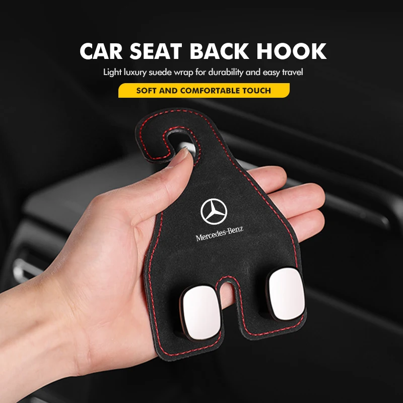Car Seat Back Hook Hanger Pouch Clothes Hanging Fastener Clip For Mercedes Benz CLK GLC W212 C200 C300 W203 W204 W205 W169 W176 - view 2