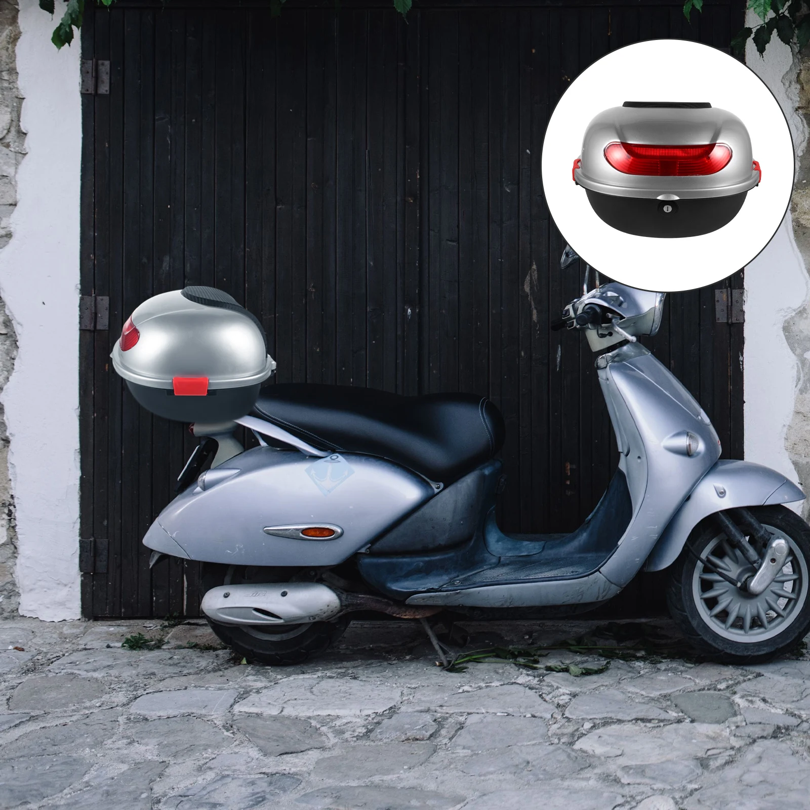 

Universal Motorcycle Tail Box 12L Waterproof Storage Case Scooter Rear Top Luggage Carrier Key Lock Large Capacity Rainproof
