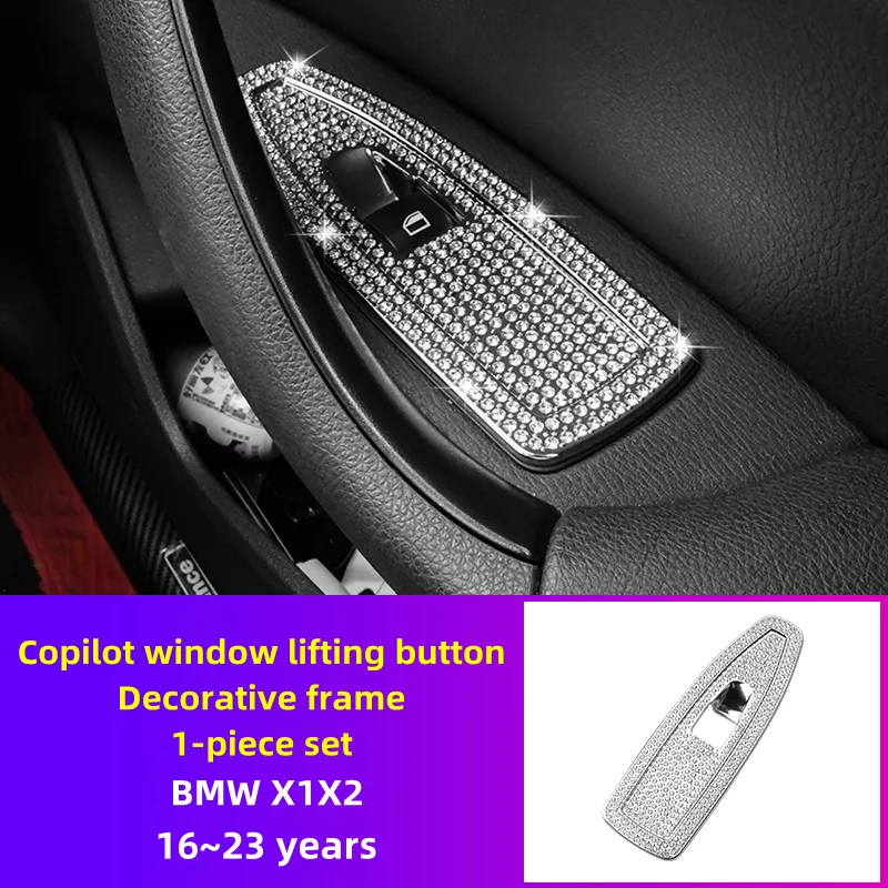 For BMW X1 X2 16~23 years One click start Air Conditioner Vent Cover Central Control Ring Multimedia Knob Diamond Decorate Trim