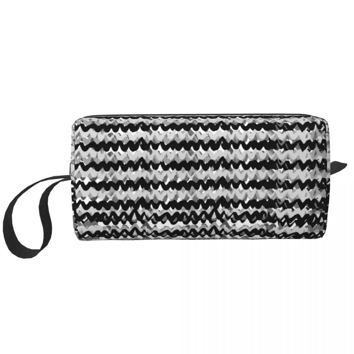 Contemporary Herringbone Travel Cosmetic Bag for Geometric Bohemian Toiletry Makeup Ladies Beauty Storage Dopp Kit