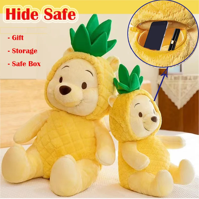 Cajas fuertes ocultas de oso de peluche para niños, 1 piezas, compartimiento seguro de almacenamiento, vista secreta, regalo creativo para dinero, joyería, tapa extraíble, muñeca