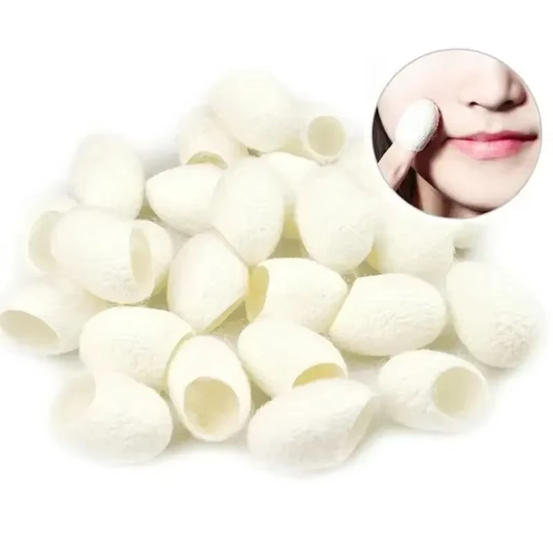 10 Pz Coconetti di Seta Naturale Organico Palline di Baco Da Seta Viso Cura Della Pelle Scrub Purificante Acne Anti Invecchiamento Sbiancamento Vendita Calda