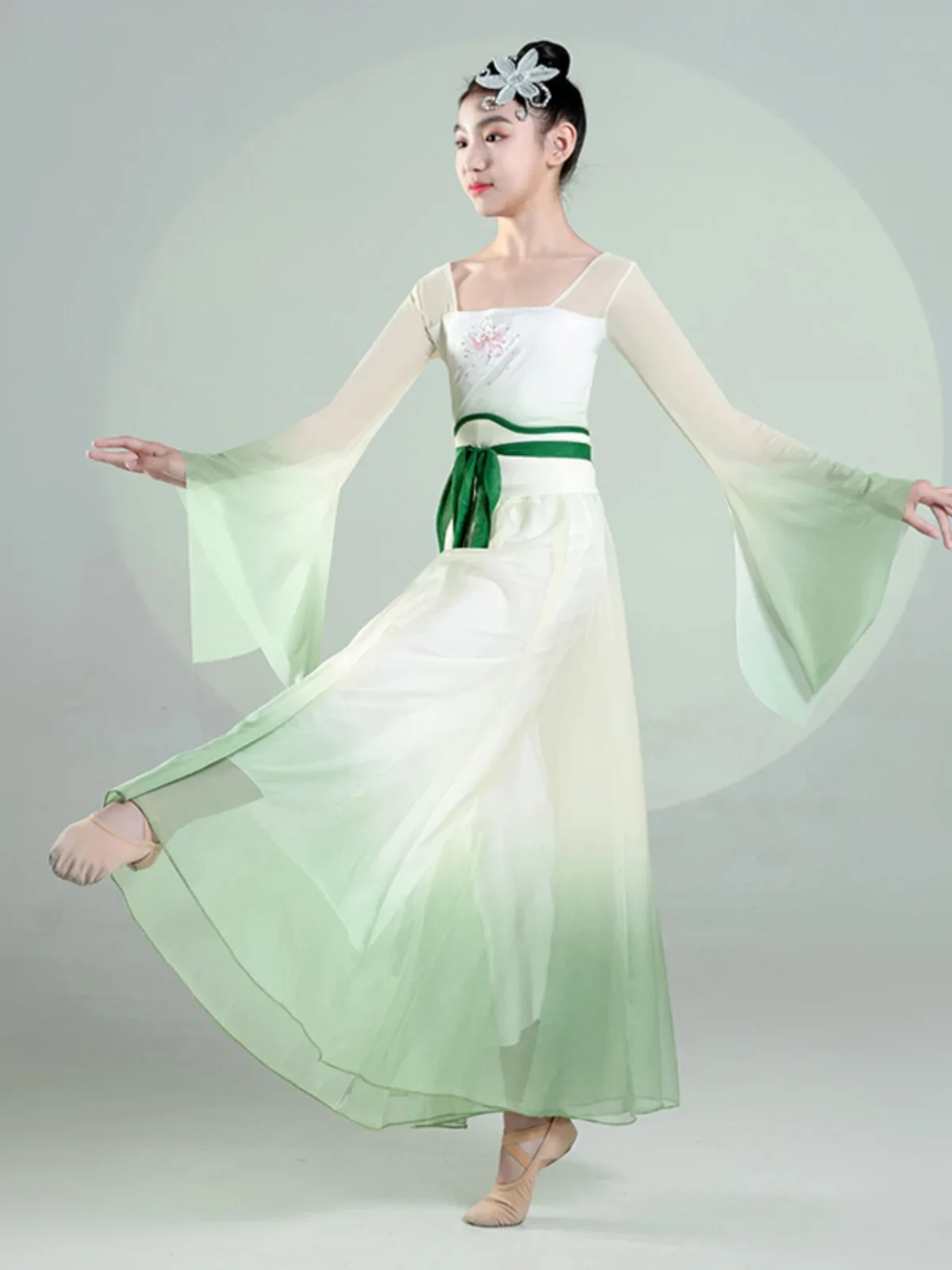 Children's classical dance costumes elegant gauze dress training dress girls Chinese dance