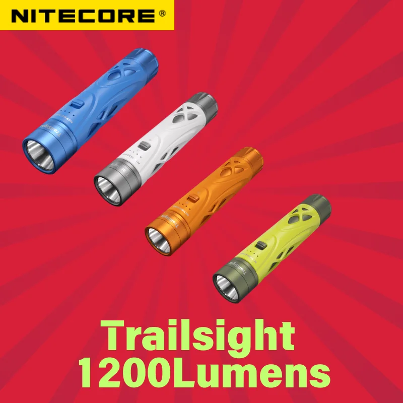 NITECORE Trailslight USB-C Rechargeable Trail Running Flashlight 1200Lumens 4500k Neutral White Light EDC Troch Light