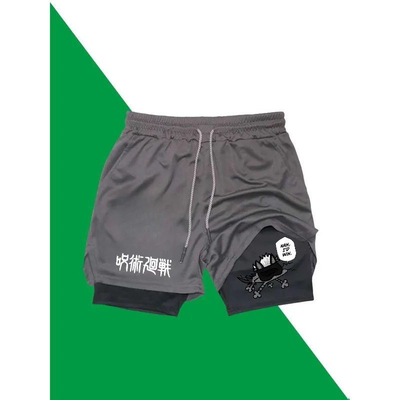 NUOVO Gojo Satoru Summer Gym Casual Pantaloni corti da uomo Basket Fitness Shorts Jogger Pantaloni sportivi Workou 2in1 Pantaloncini da allenamento da corsa