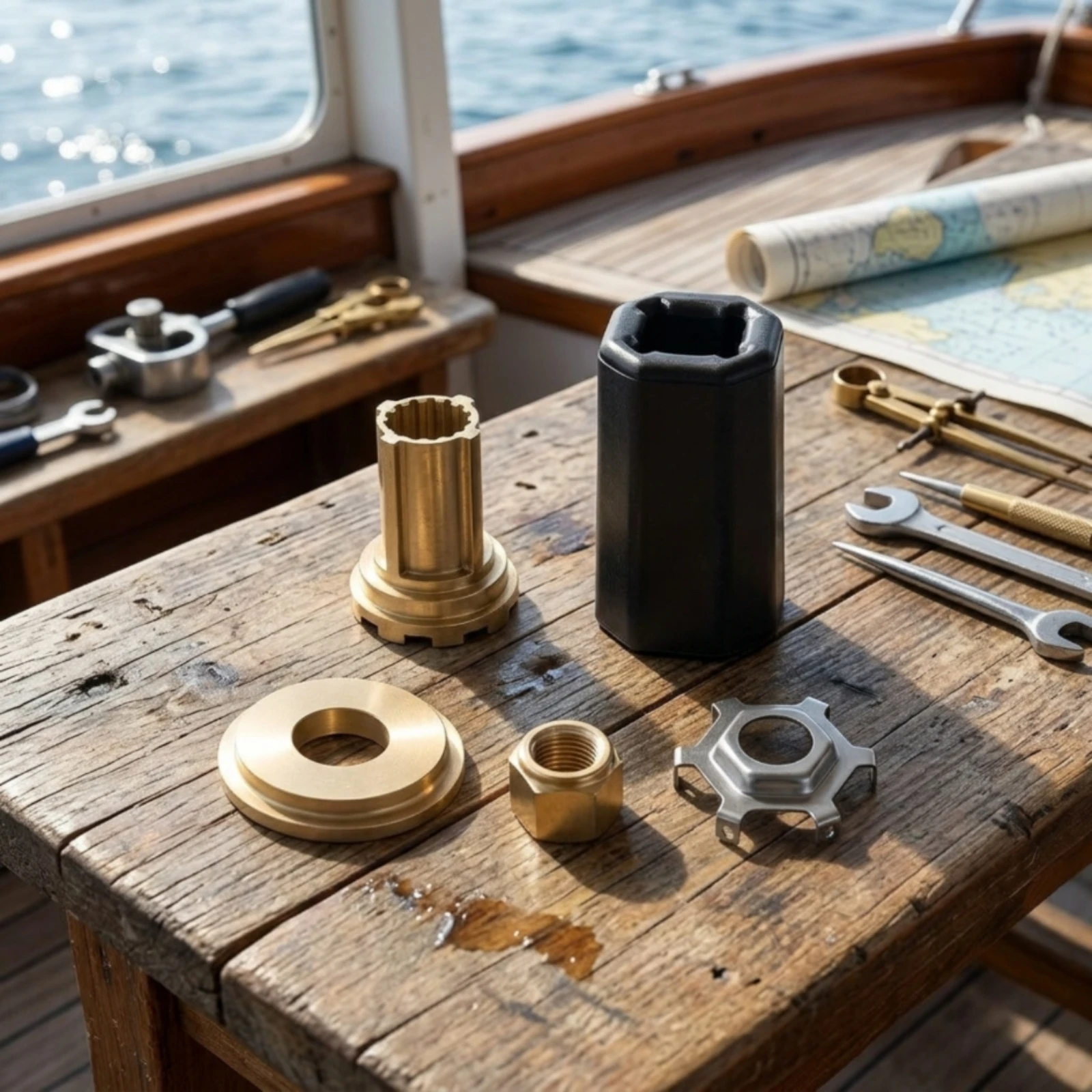 Propeller Hub Kit with Nut Sturdy Propeller Hub Kit Hardware Compact Easy Installation for Boat Owners