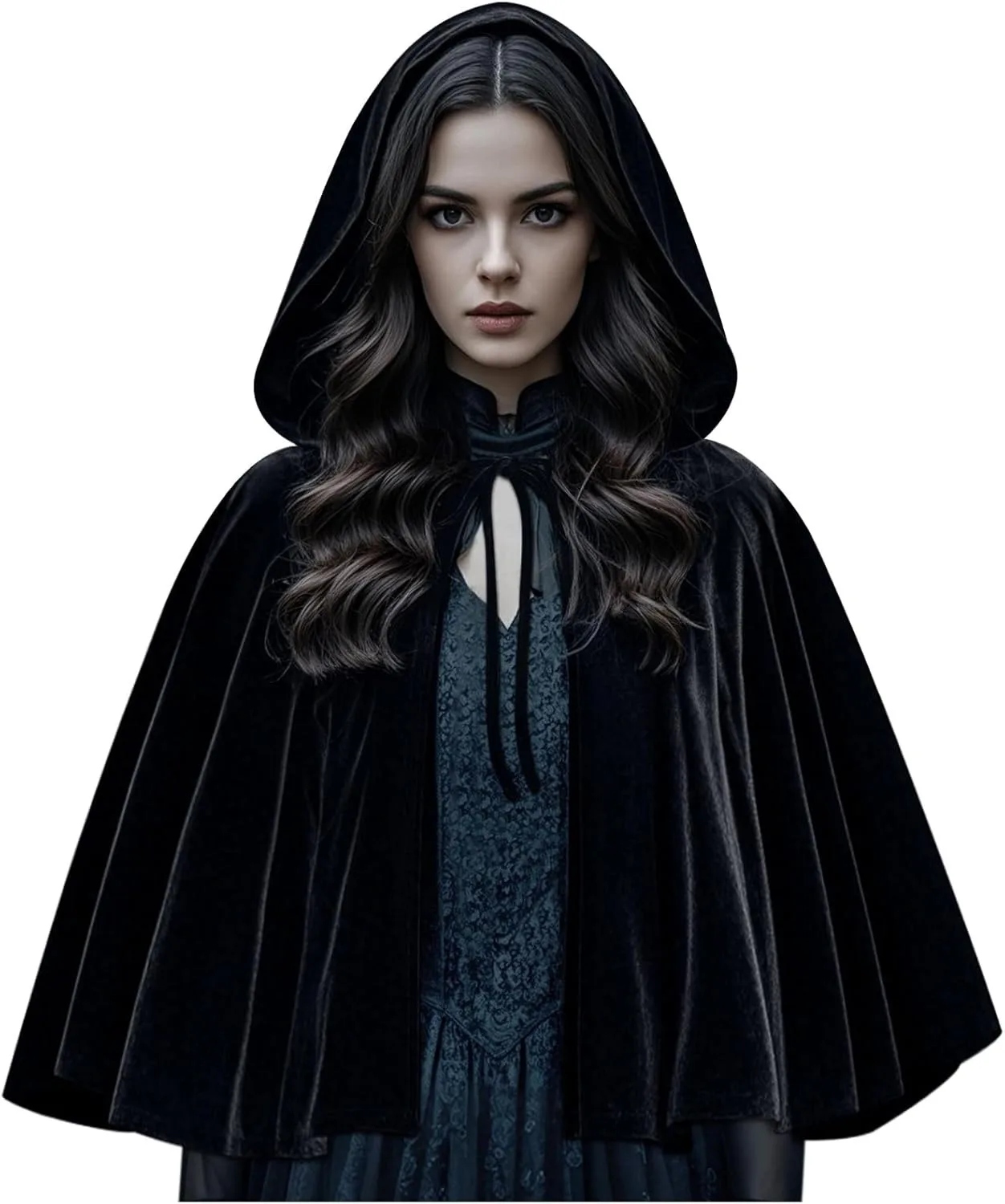 Cosplay Vintage Mittelalterlicher Gotischer Kapuzenumhang Dünner Mantel Damen Vampir Teufel Creed Umhänge Piraten Halloween Cosplay Kostüme – Detail 5