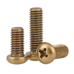 M4 M5 M6 Brass Round Head Cross Groove Screws Brass Phillips Cross Machine Screw Pan Head Philips Screw Bolts