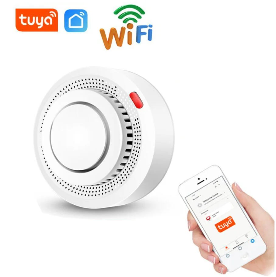 

Tuya Smart WiFi Smoke Sensor Fire Safety Alarm Detector APP Remote Controlled