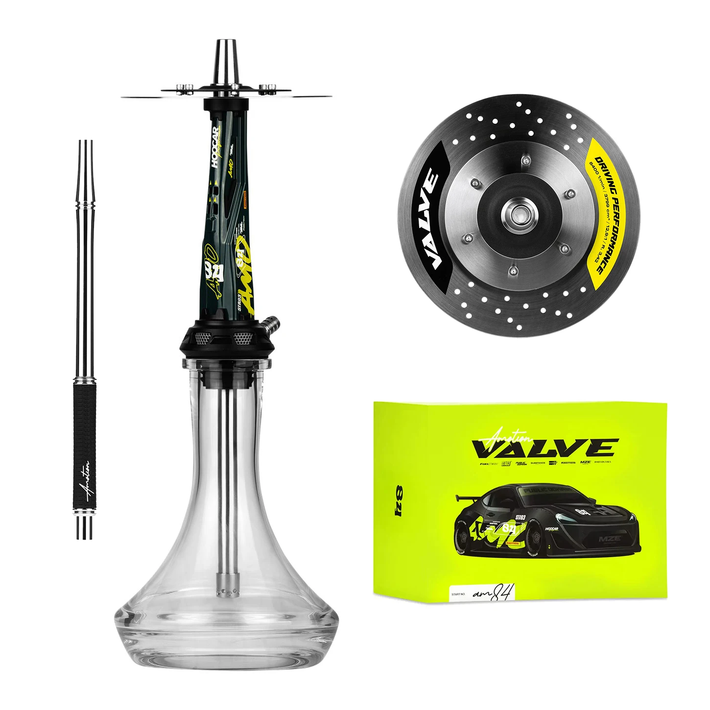 

Amotion Valve Racing Car Series Arabic Hookah Shisha Set Single Pipe with Glass Bottle