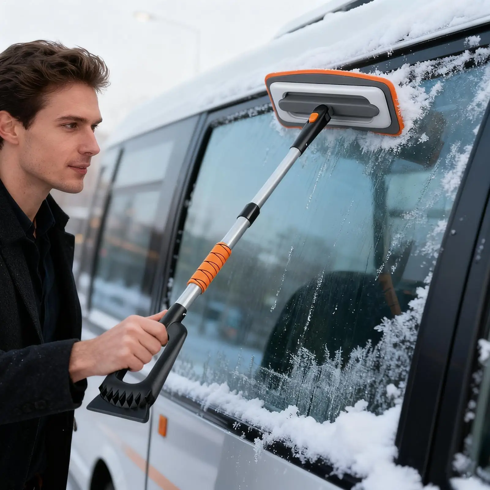 Ice Scraper Extendable Aluminum Alloy Auto Supplies Cars Snow Remover For Window Truck SUV Vehicle Roof Winter Cleaning Frost