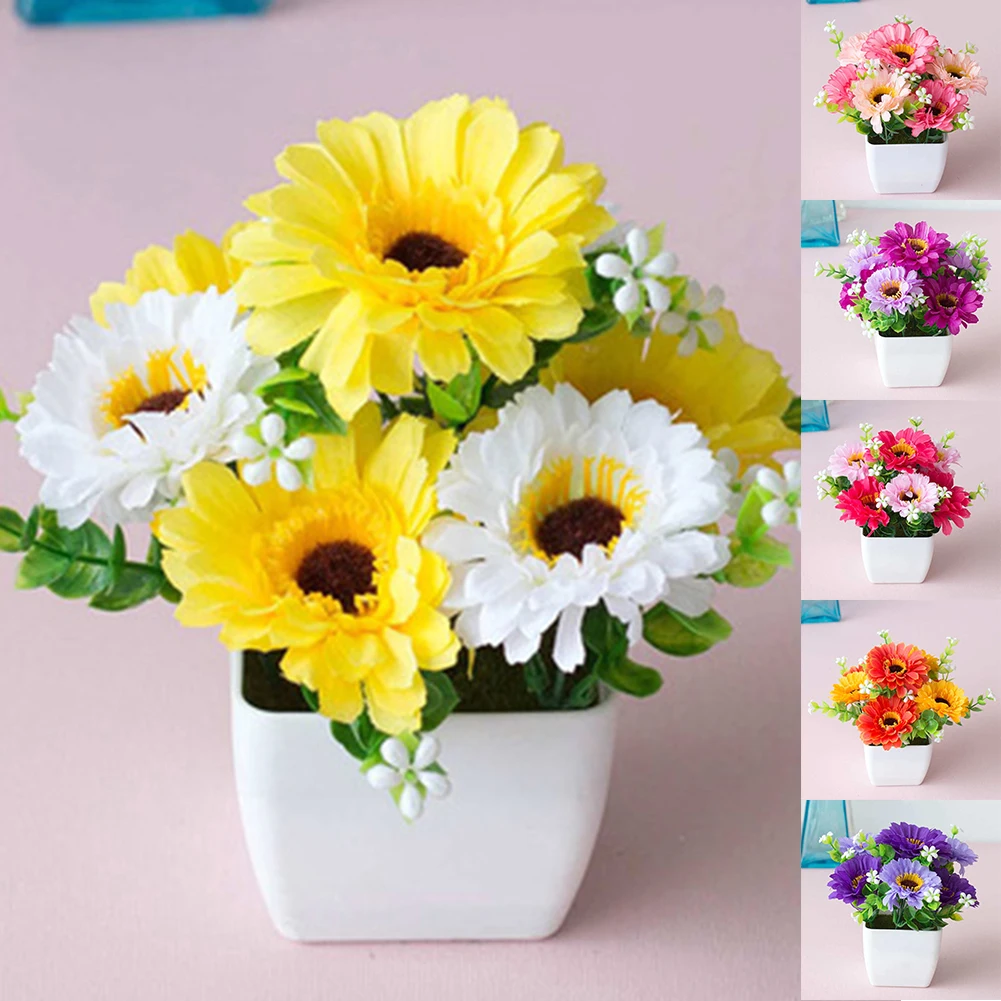 for Red lotus Artificial Potted Plant Garden Decoration Home Decor Room decoration Fake Plants Outdoor Artificial Flowers