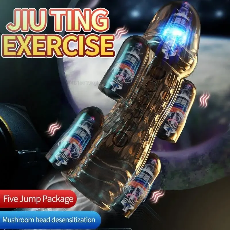 التمارين الاستمناء رئيس هزاز القضيب ممارسة دائمة قابلة للشحن الذكور تأخير التدريب حشفة جودة الجنس الحب اللعب صالح الذكور 1