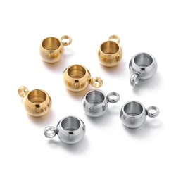 10 pezzi distanziatore in acciaio inox perline ciondolo ciondoli fermagli colore oro perline cauzione per gioielli fai da te che fanno risultati foro 4mm perline