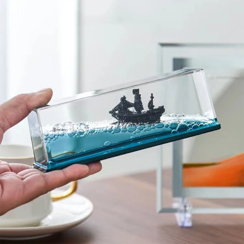 Going Merry Floating Ship Thousand Sunny Floating Boat Ship Fluid Liquid Cruise Ship Hourglass Fluid Drift Bottle Decoration