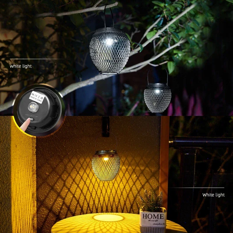 Outdoor Solar Hanging Lantern Lights Metal Decorative Garden Lamps Lighting for Garden Patio Courtyard Lawn Pathway Tree Decor