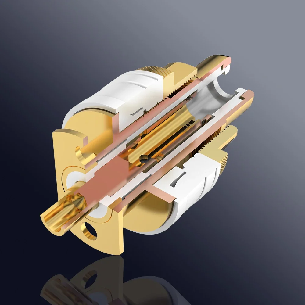 

Viborg High Quality RC101/RC101G/RC101R Pure Copper Gold/Rhodium Plated RCA Female Socket Solder for HiFi Audio Connections