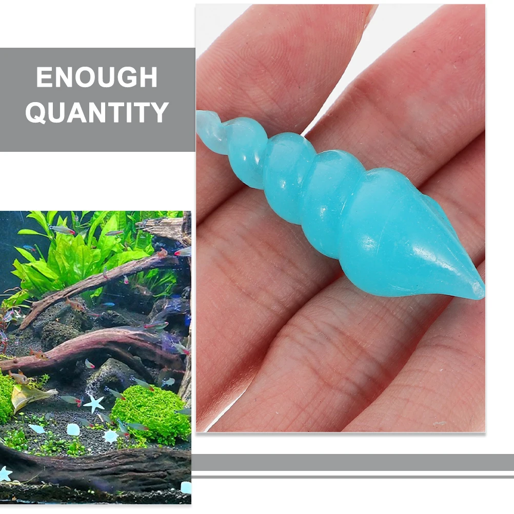 

100 Pcs Blue Fluorescent Resin Stones Luminous L scaping Decors for Fish Tank Aquarium in Dark Rocks