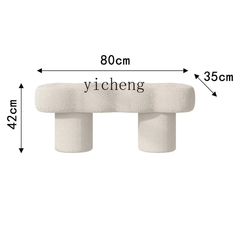 YY Home Shoe Changing Stool Home Doorway  Bedroom Bed End Stool Lambswool