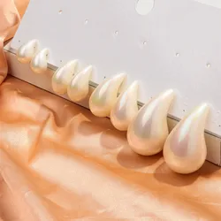 4 Paar/set Iriserende Parel Wit Acryl Dome Drop Oorbellen Dupes Voor Vrouwen Gemengde Maat Traan Oorbel Mode Sieraden Nieuw