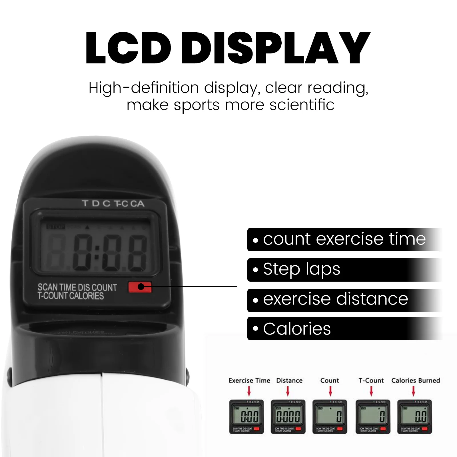 ستيبر صغير متعدد الوظائف، دراجة تمرين، دراجة رقمية تحت المكتب مع شاشة عرض LCD، أداة تمرين الدواسة لذراع الساق