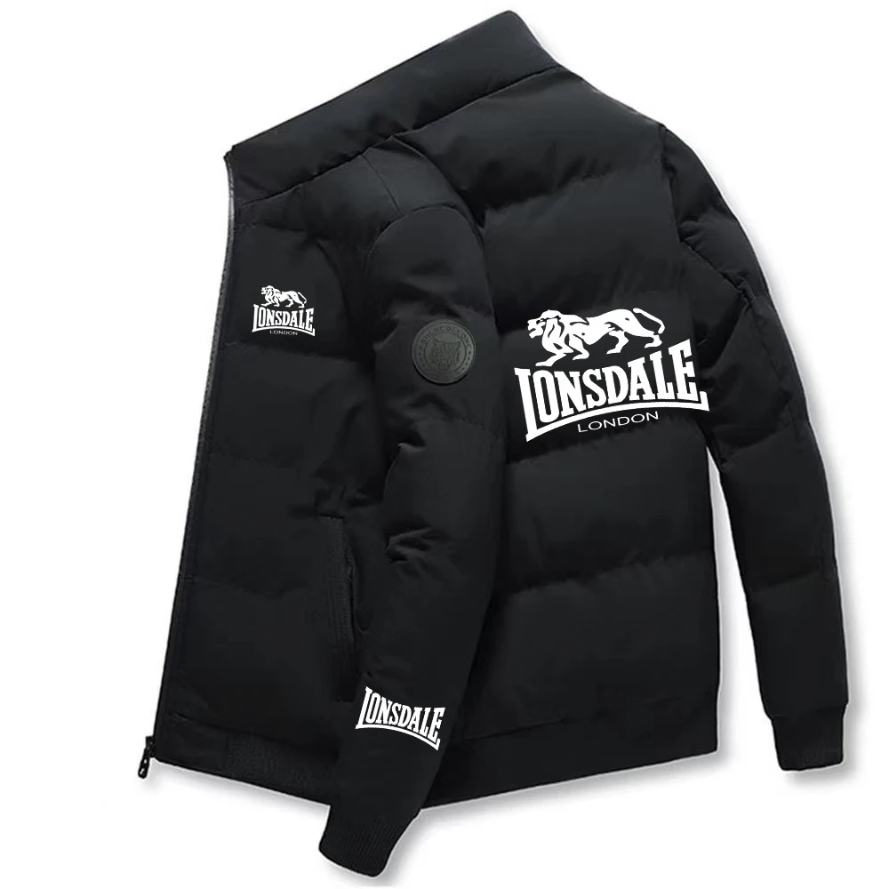 Lonsdale 2024 chaquetas de algodón con cuello alto nuevo para hombre, sudaderas con capucha más cálidas con cremallera, prendas de vestir deportivas