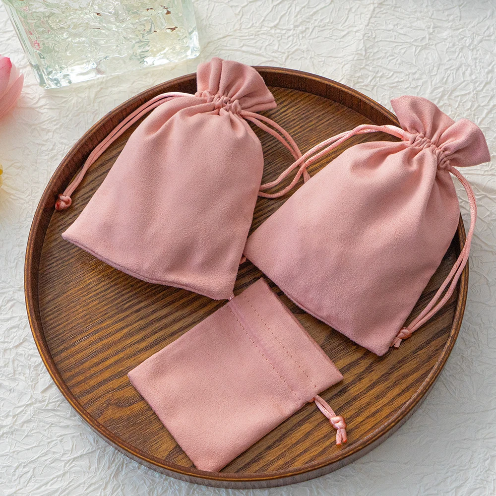 

10Pcs Pink Velvet Drawstring Bag For Storage Candy Gift Pouch Jewelry Supplies Packing Party Decoration Wedding Small Businesses