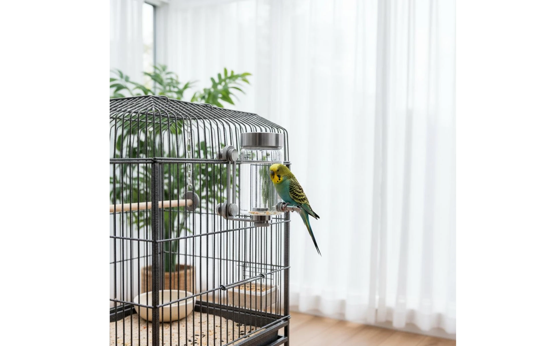 Bird Enclosure Water Feeder Adhesive-Backed Mount Bird Water Bottle Parrot Waterer Stainless Steel Pet Supply Measurement Bird Enclosure Water Feeder Adhesive-Backed Mount Bird Water Bottle Parrot Waterer Stainless Steel Pet Supply Measurement