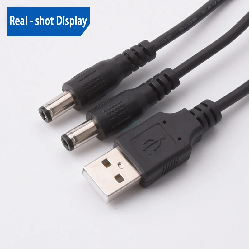 Enchufe de alimentación de CC de 1 en 2 salidas, Cable de alimentación de carga macho, 1m, 2 cc, 3,5mm x 1,35mm, 3,5x1,35mm