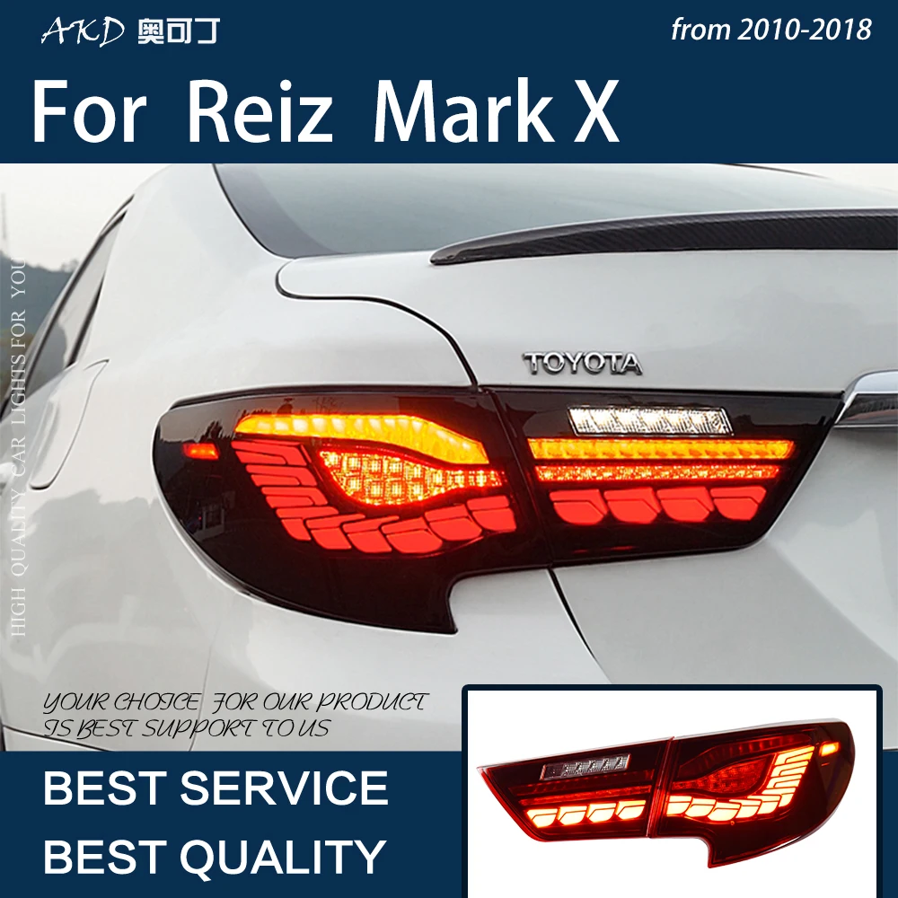 Car Lights For Reiz Mark X 2010-Now LED Auto Taillight Assembly Upgrade GTS Dragon Scales Design Dynamic Signal Lamp Accessories