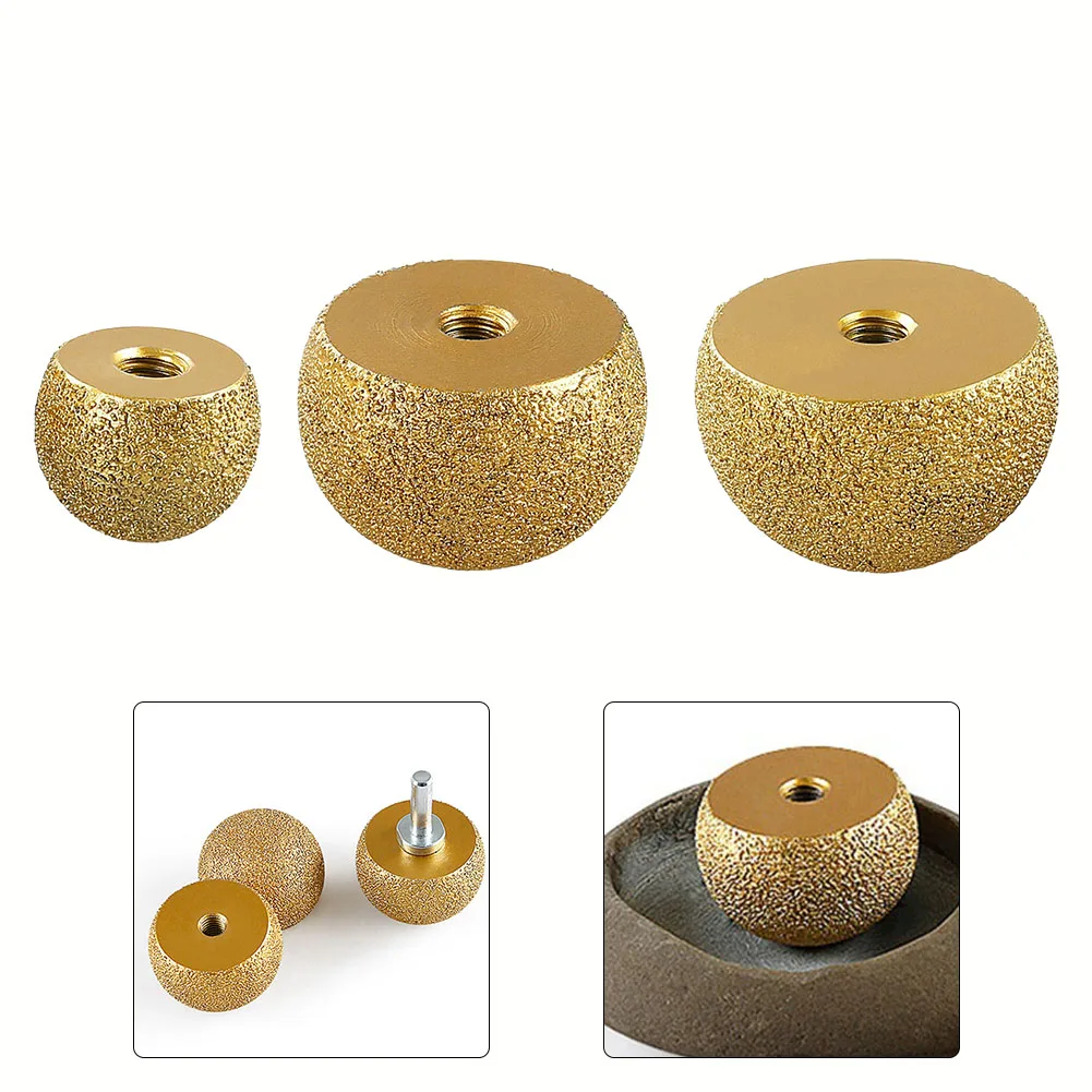 1pcs Brazed Mushroom Head Hole Opener 30mm/40mm/50mm Diamond Brazed Round Grinding Head Abrasive Tools For Internal Arc Grinding