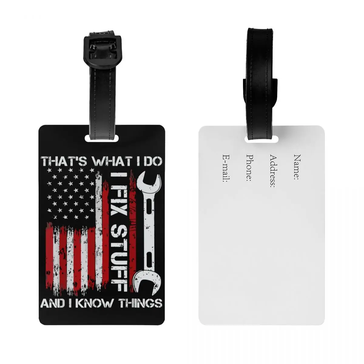 Custom I Fix Stuff Luggage Tag Custom Mechanic Engineer Gift Baggage Tags Privacy Cover ID Label