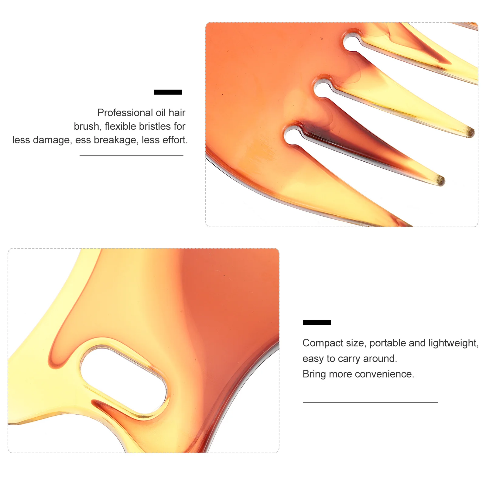 

2 шт., расческа с масляной головкой, профессиональная щетка для волос с гибкой щетиной для меньшего повреждения салона, парикмахерский инструмент для укладки, дизайн с широкими зубьями