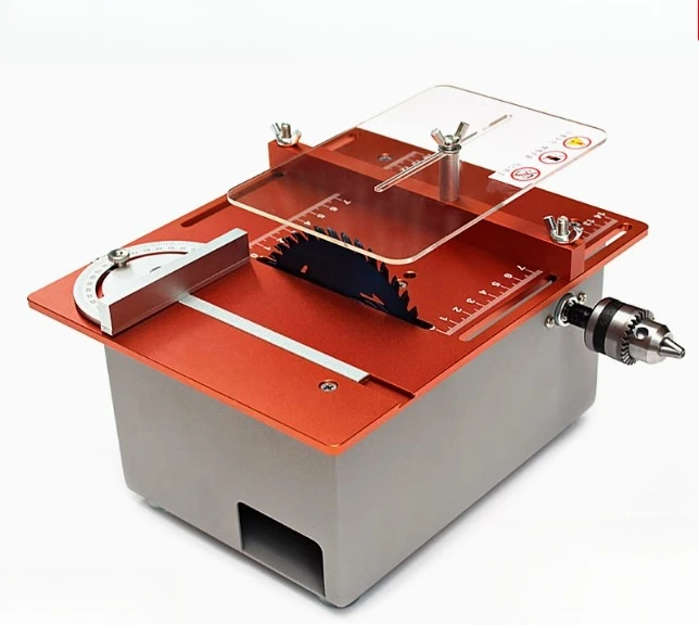 

Mini DIY Table Saw Handmade Woodworking Bench Saw Precision Model Crafts Liftable Electric Cutting Saw Set 9000RPM 360W T6
