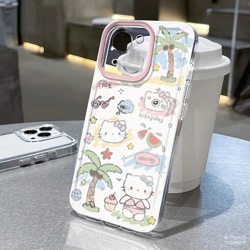 Tree Swimsuit Hello Kitty Phone Case For Samsung S10 S20 S21 S22 S23 S24 Fe Plus Ultra A35 A20 Note10 20 4G 5G Transparent