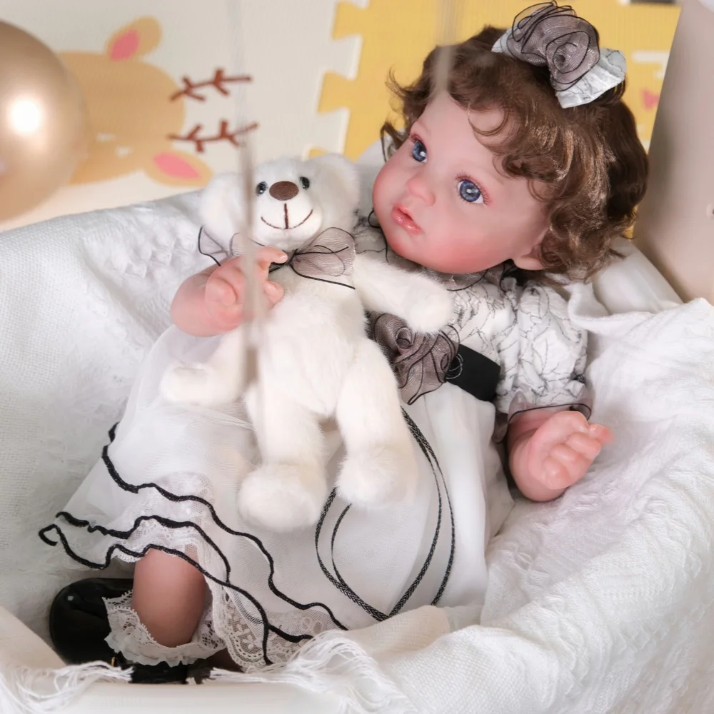 24 inch Original Realistic Reborn Baby Doll Soothe High-quality Vinyl Doll Baby Companion Toy Kid Xmas Birthday Gift