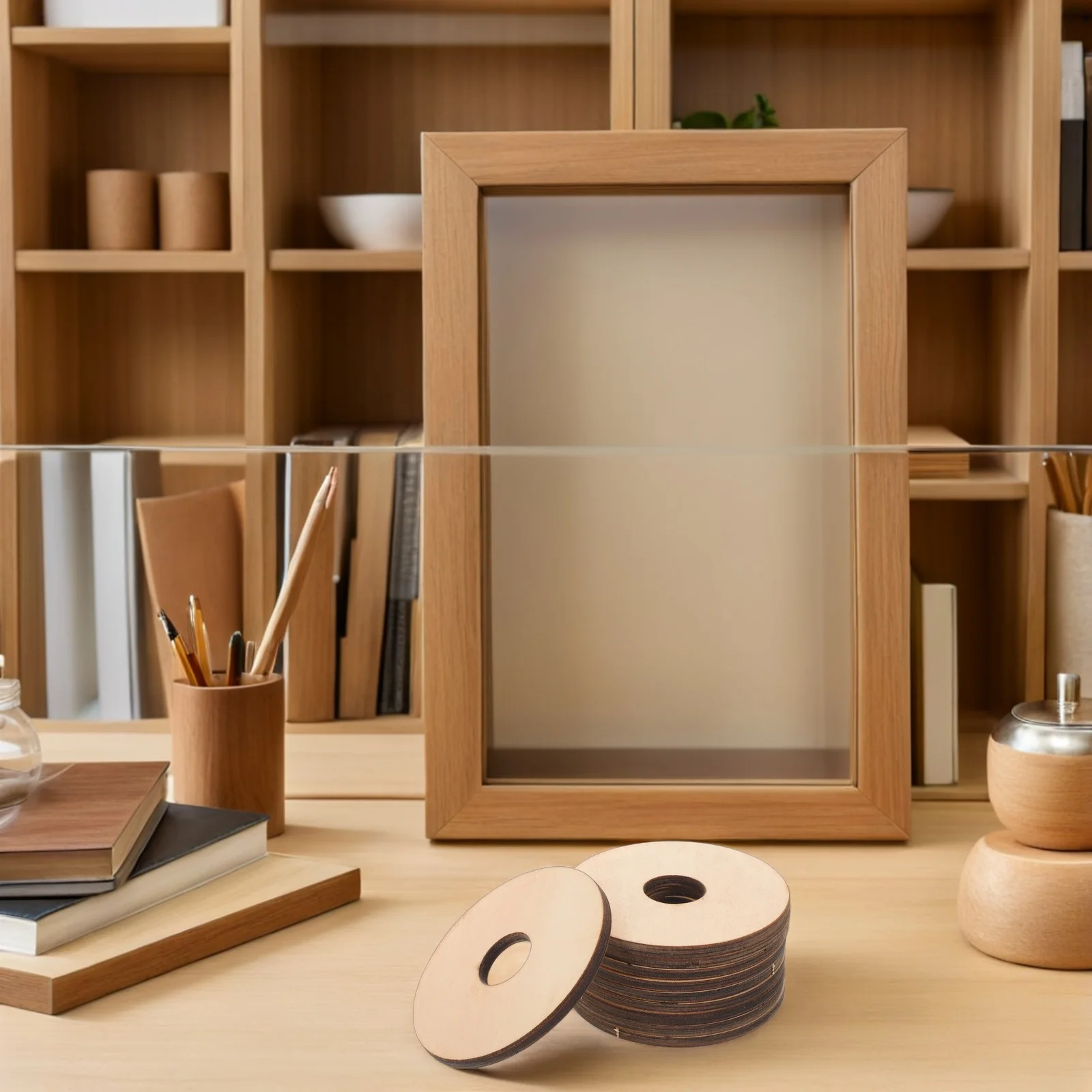 

10Pcs Wick Positioning Tool Wick Support Stand for Large Jars Natural Wood Centering Device for Professional Quality