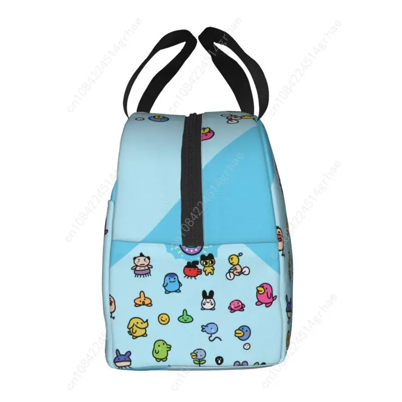 Torba termiczna na lunch dla kobiet z motywem kreskówkowym Tamagotchi, wielokrotnego użytku, izolowana, na pudełko bento, dla dzieci do szkoły.