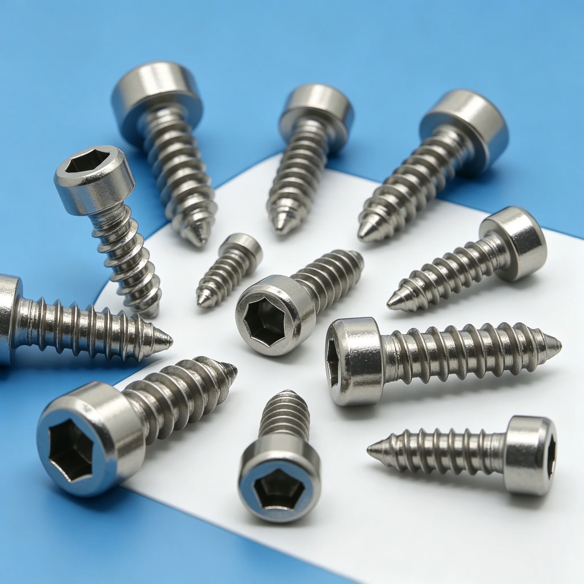 Robuste Sechskantschrauben aus 304er Stahl, selbstschneidend, für Reparaturen im Heimwerkerbereich, M1,7-M5, mit scharfer Spitze und Innensechskopf, 10–50 Stück. – Detail 3
