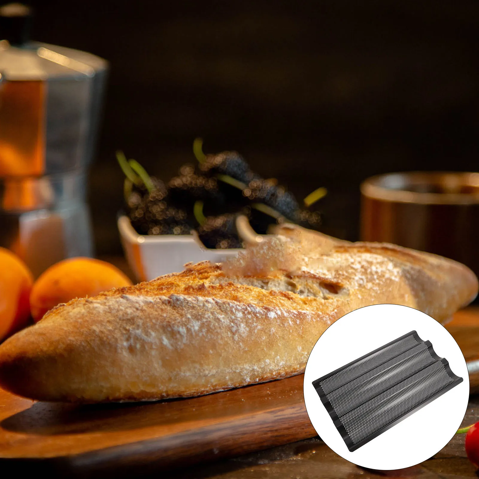 

Nonstick French Bread Pan 1Pcs Stainless Steel Baking Supply Three Slot Mold Easy Demoulding Fast Heat Conduction