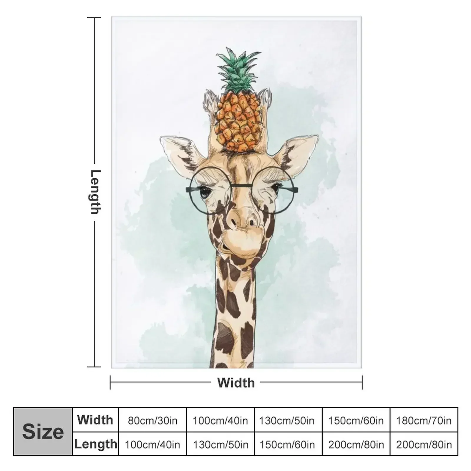 Pineapple Giraffe Throw Blanket couch cozy soft plush fuzzy picnic outdoor blanket