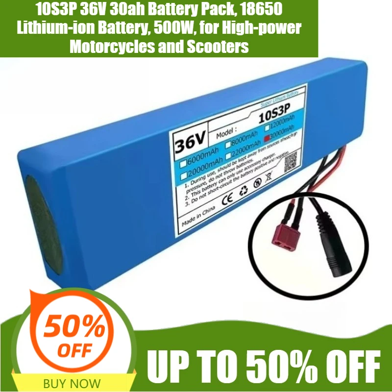 

10S3P 36V 30ah Battery Pack, 18650 Lithium-ion Battery, 500W, for High-power Motorcycles and Scooters