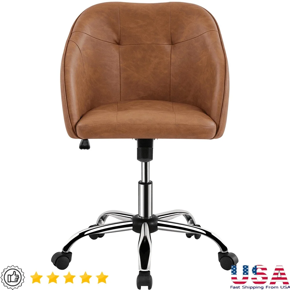 

Adjustable Swivel Velvet Desk Chair Home Office Modern Design Comfortable Seating with 360° Casters Easy Assembly Retro Style