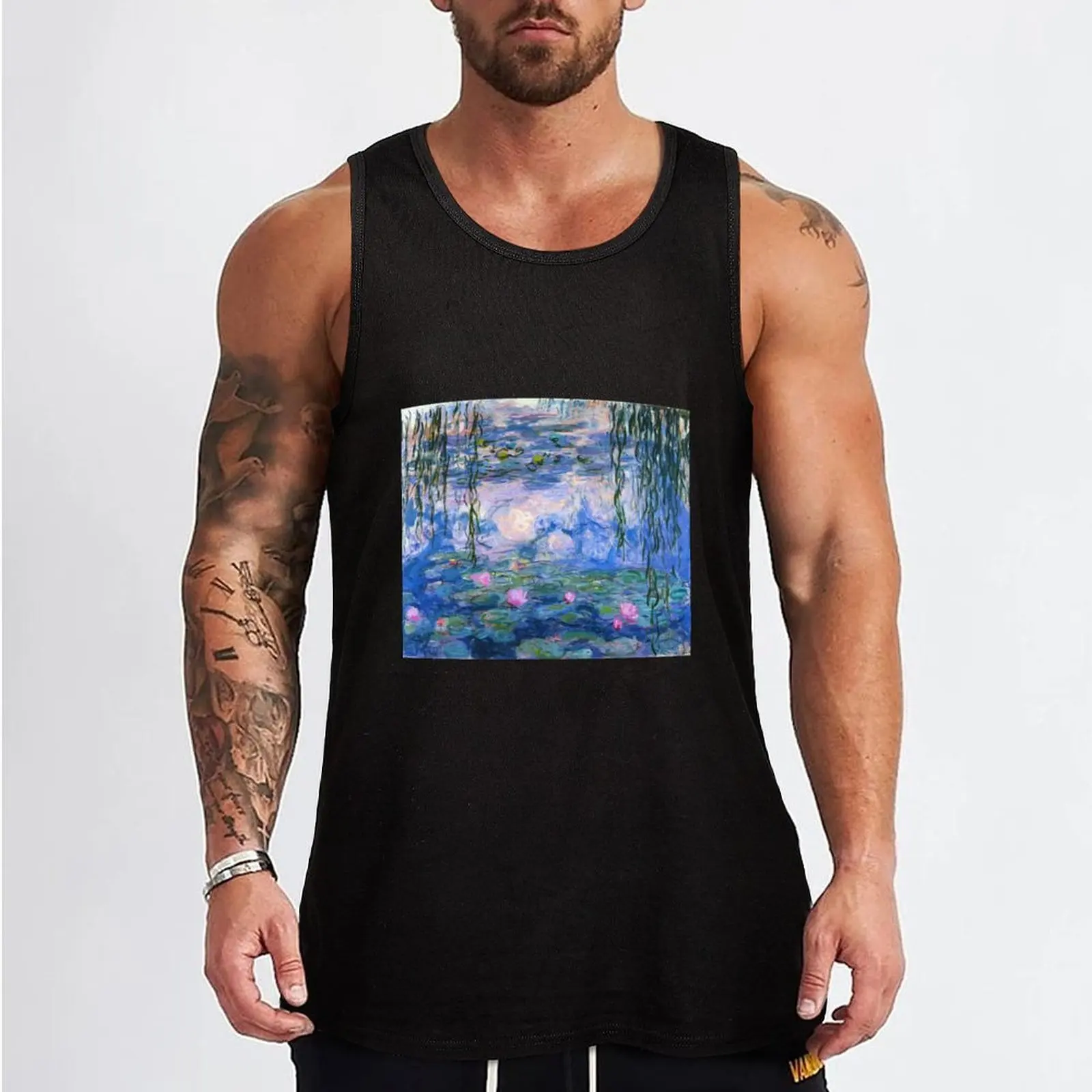 Water Lilies Monet Tank Top Men's vest Men's summer clothes 2024