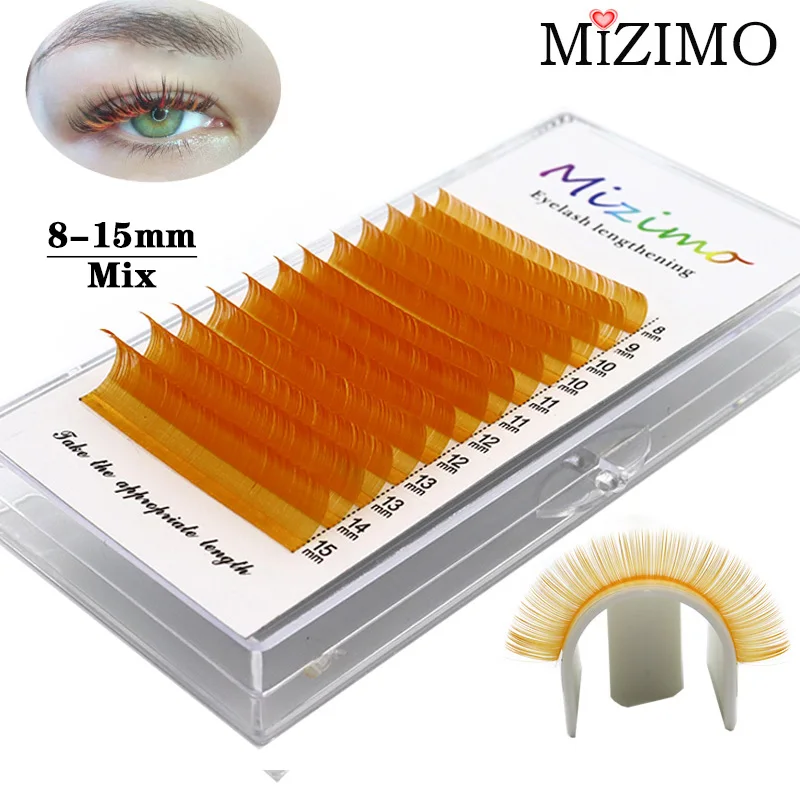 Manual Flowering Color Single Graft False Eyelashes Mixed Length Natural Softness and Extension  0.07/0.1mm C/D 8-15mm  Makeup